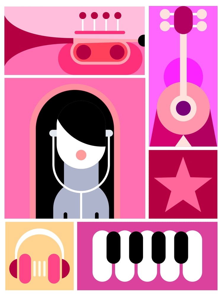 Pink Music Icons