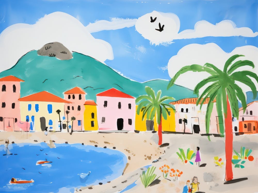 Reggio Calabria Italy Cute Watercolour Illustration 1