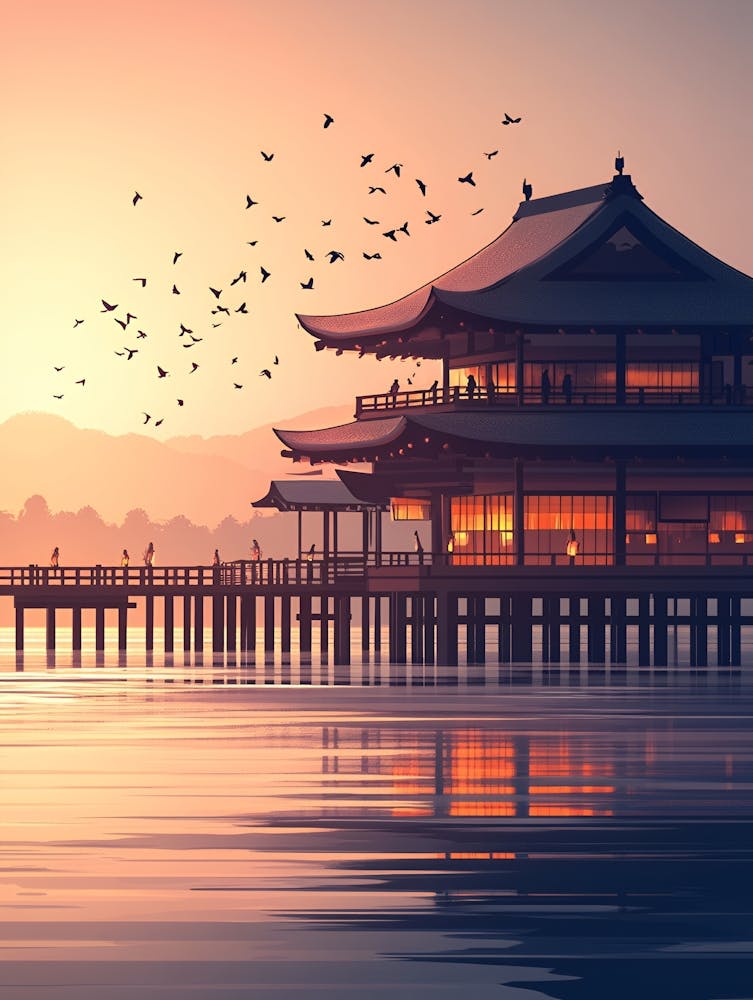 Kyoto Pagoda At Sunset