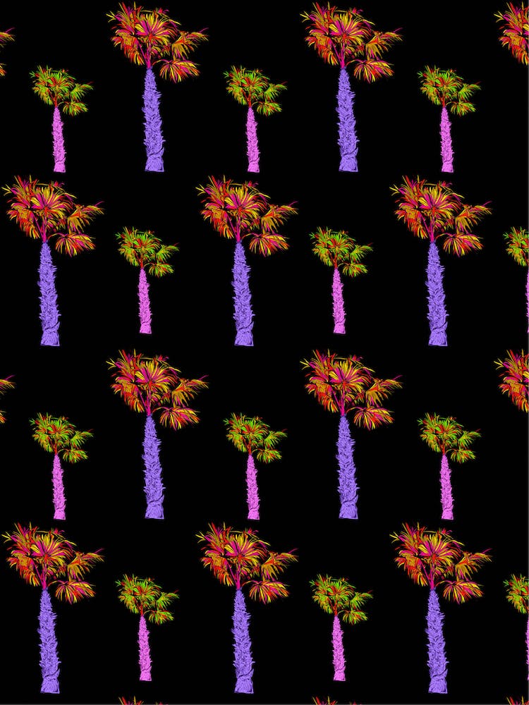 Neon Palm Pattern