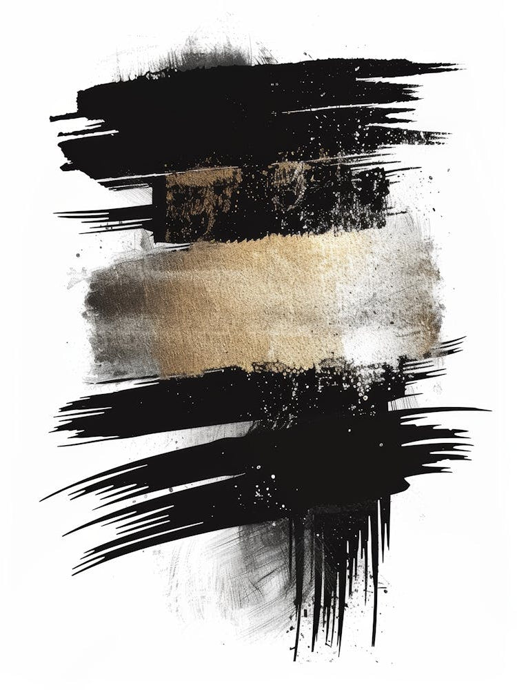 Abstract Black And Gold Painting 89