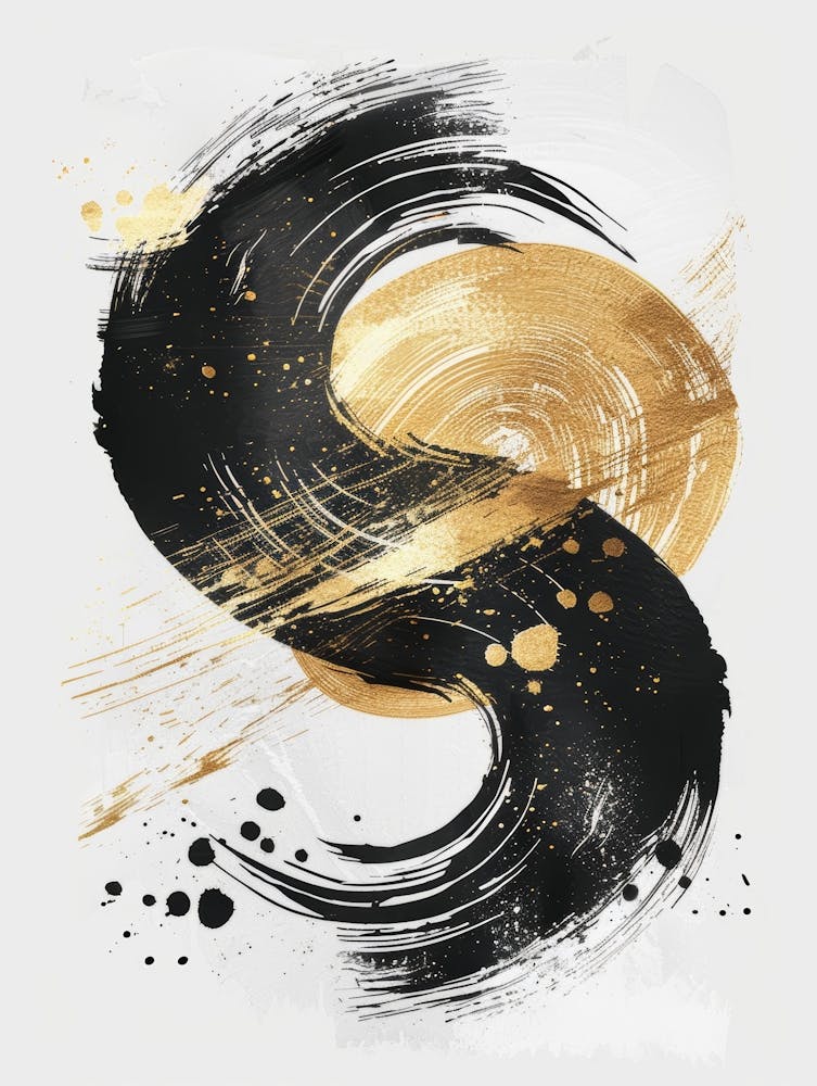 Lettre S Or et Noir