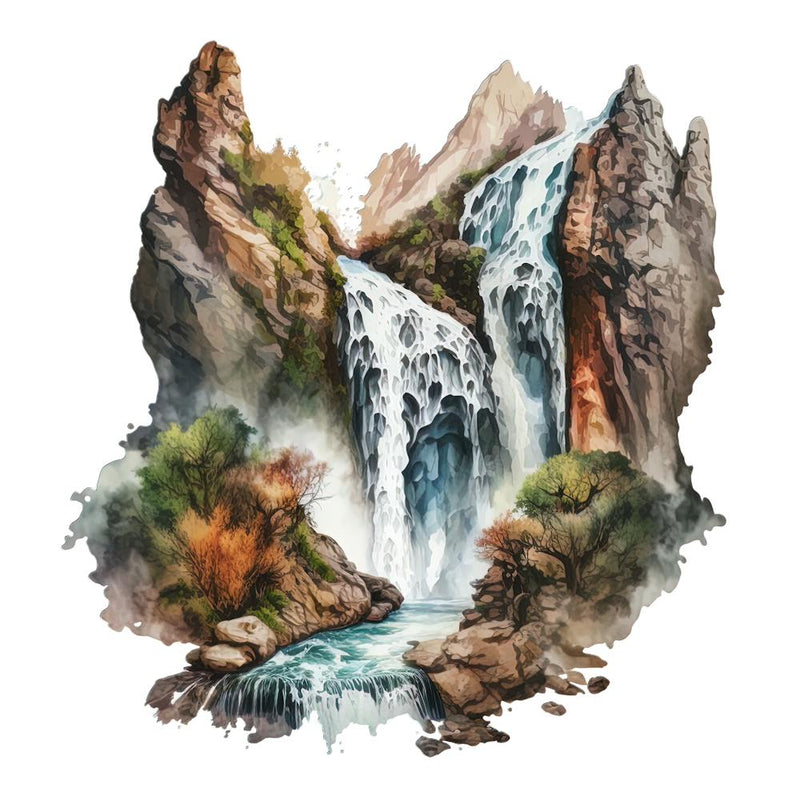 Waterfall Watercolor Painting 1