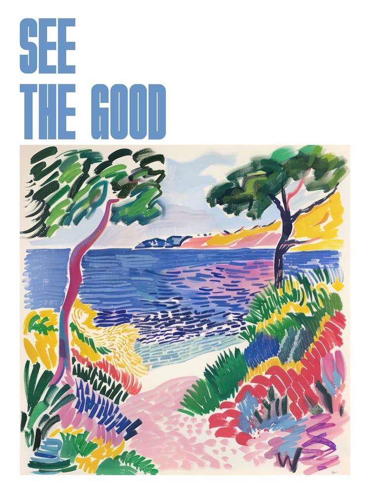 See The Good Poster Seaside Doodle Matisse Style 13