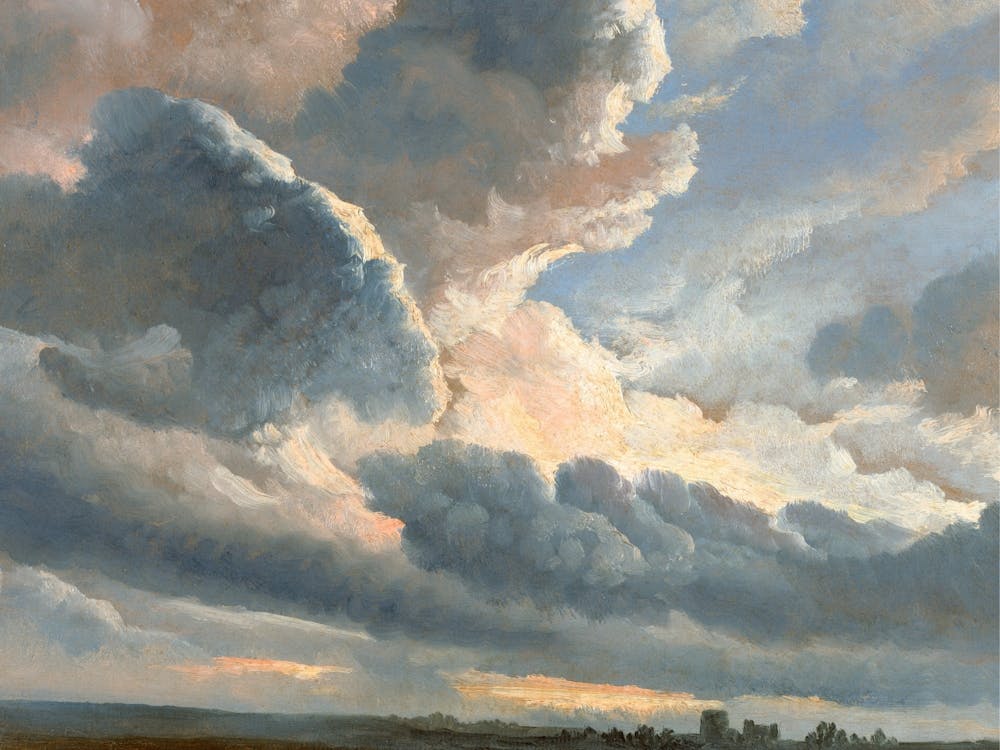 Vintage Painting Cloudy Sky