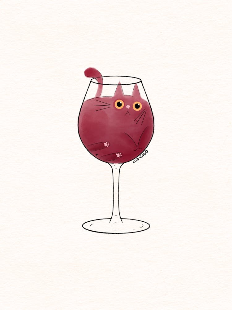 Cat in a wine glass