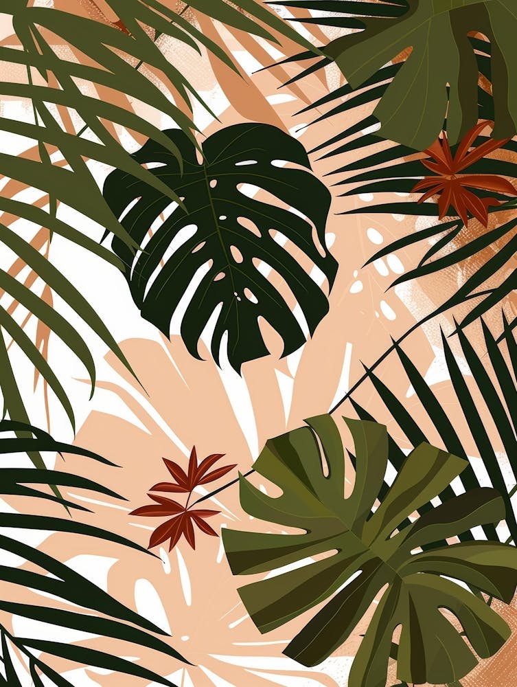 Tropical Leaves Background 4