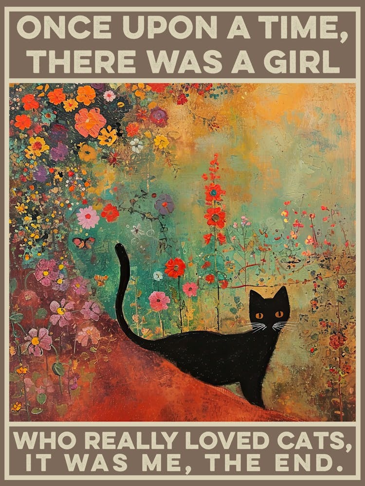 Once Upon A Time There Was A Girl Who Liked Cats Klimt Cat