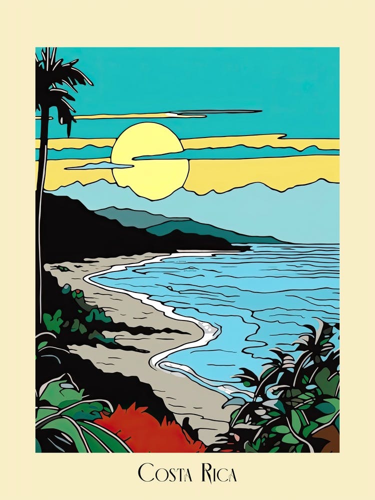Poster von Minimalem Design-Stil von Costa Rica 2