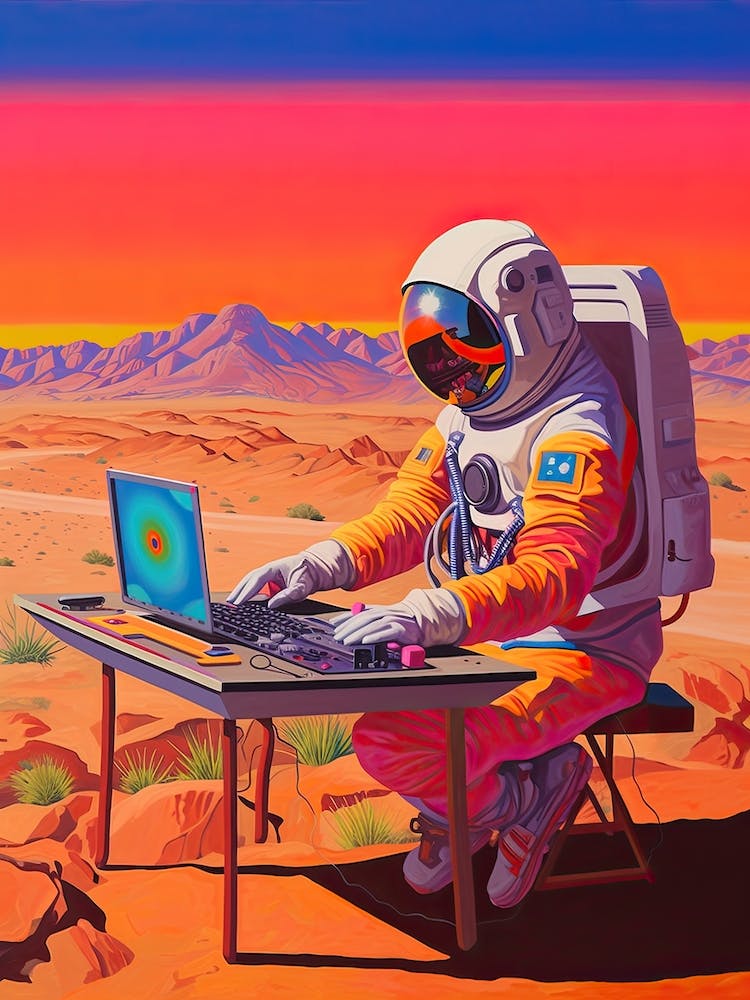 An Astronaut Djing In The Desert 2
