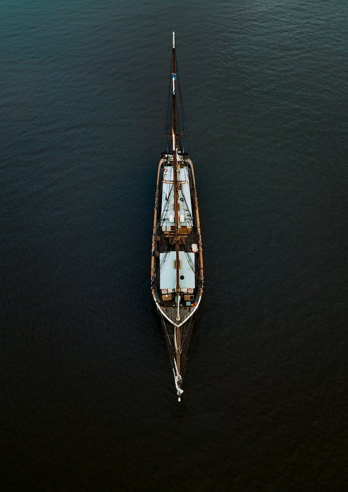 Sailing Ship In The Calm Ocean