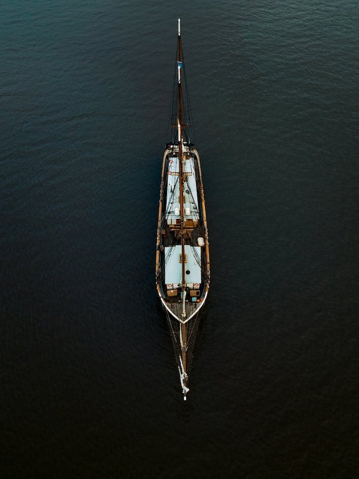 Sailing Ship In The Calm Ocean