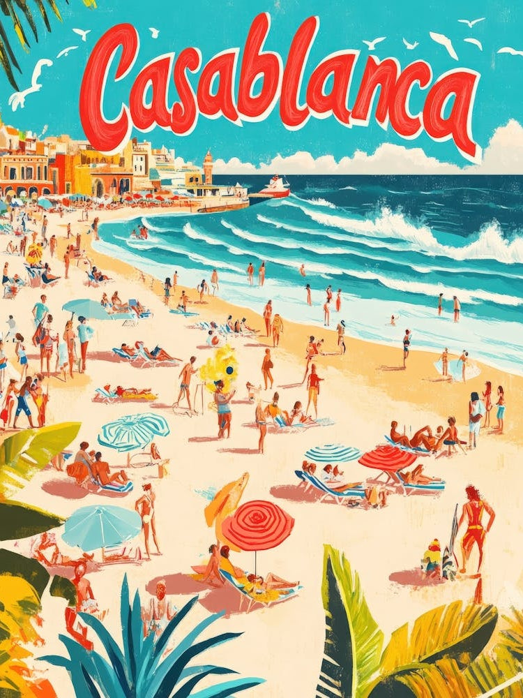 Aihrgdesign A 1970s Inspired Travel Poster For Casablanca 4