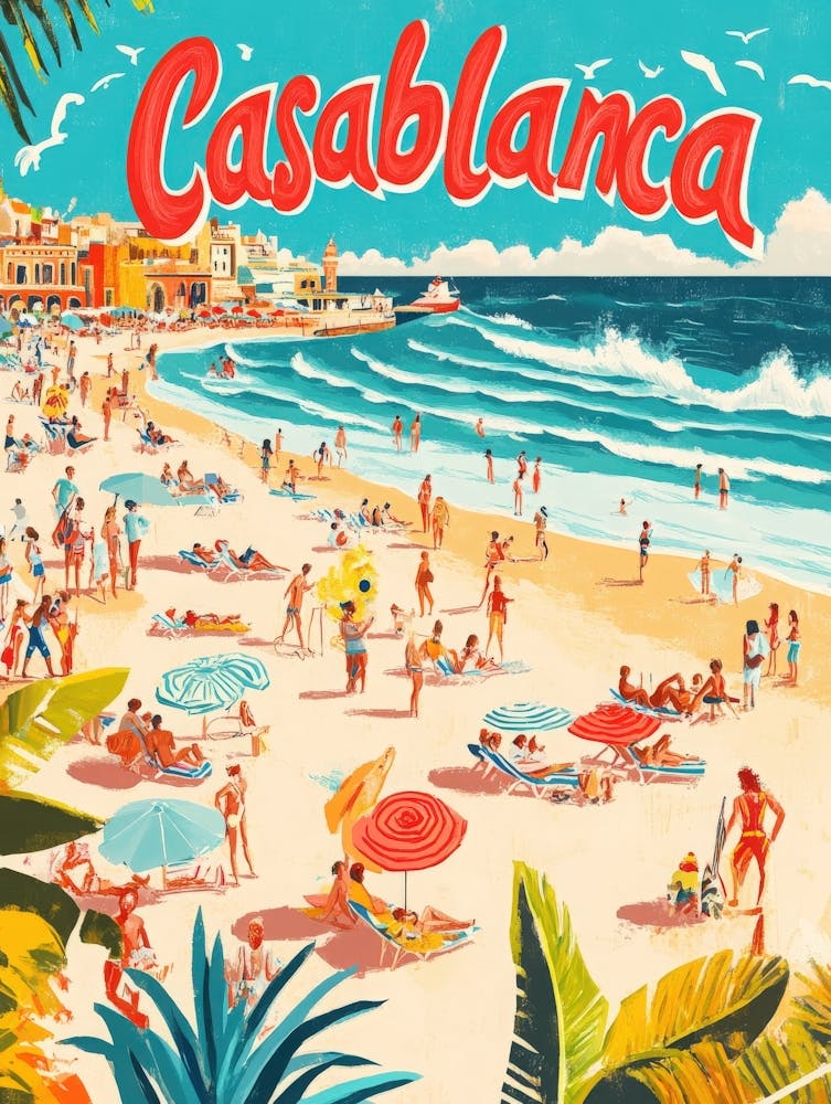 Aihrgdesign A 1970s Inspired Travel Poster For Casablanca 4