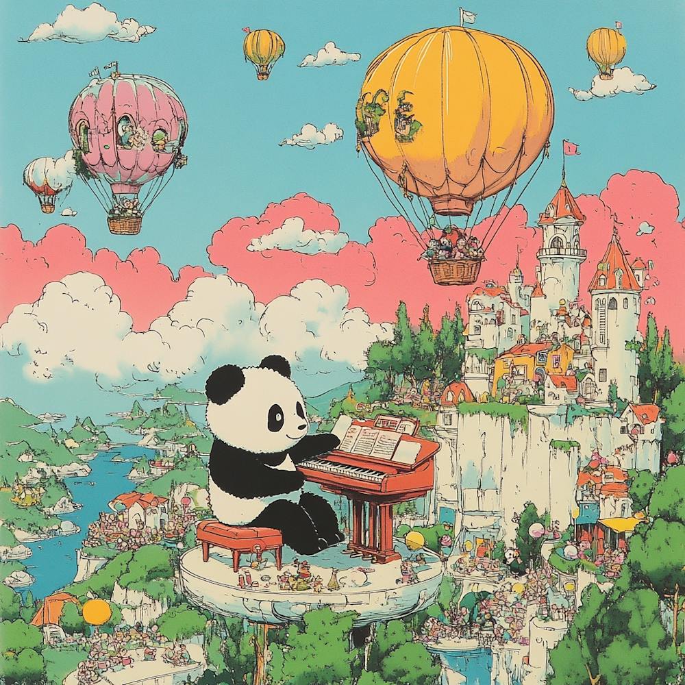 Panda im Himmel