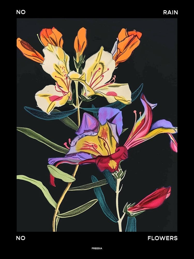 No Rain No Flowers Poster Freesia 4