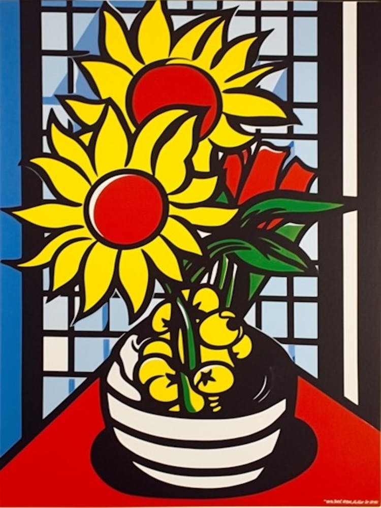Dahlienblume Stillleben 4 Pop-Art-Stil