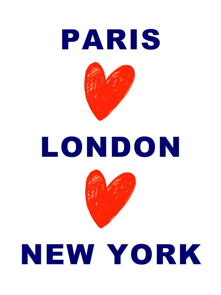 Paris London New York Travel Poster