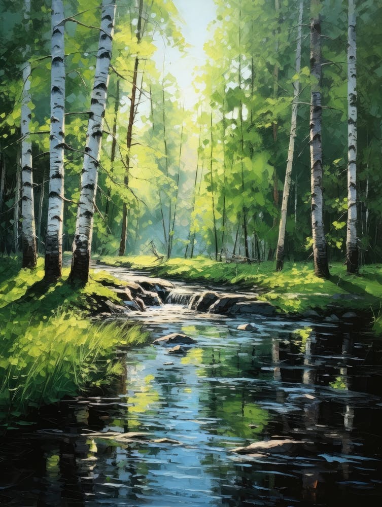 Birch Trees In The Forest