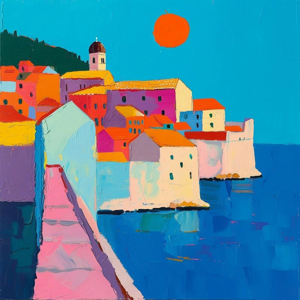 Abstract Travel Collection Dubrovnik Croatia 3