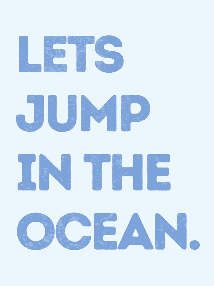 Jump In The Ocean Blue On Blue