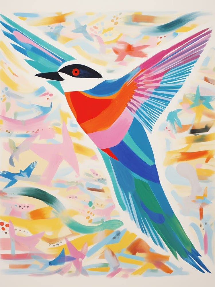 Colourful Bird Painting Common Tern 3