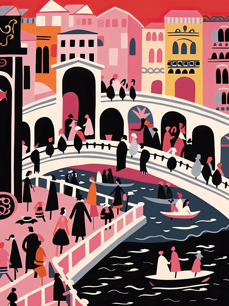 Rialto Bridge, Venice Italy Colourful 3