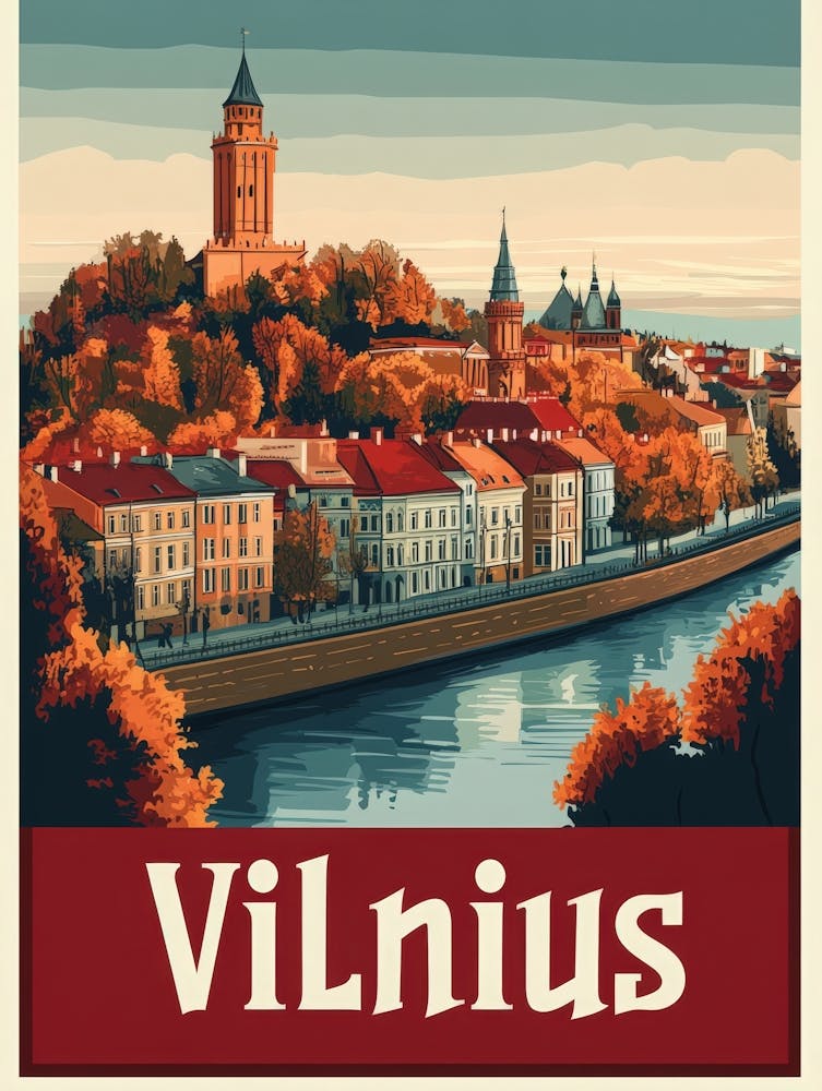 Aihrgdesign A Vintage Travel Poster Of Vilnius 3