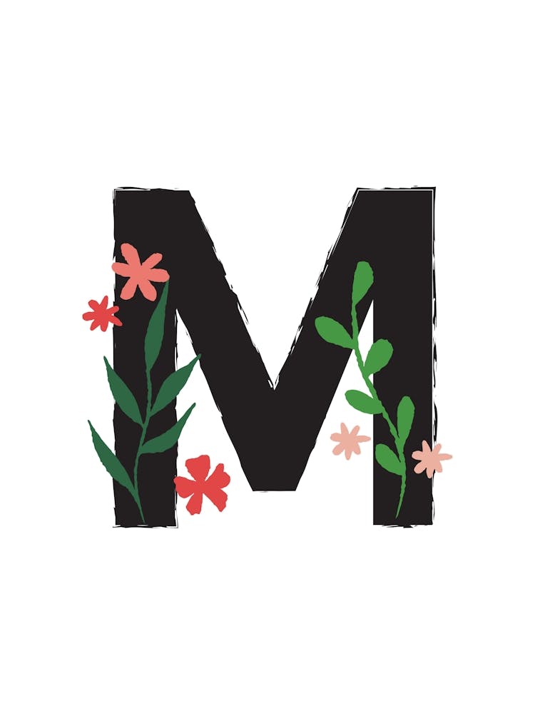 Bedroom Decor White Floral Letters Grey 13