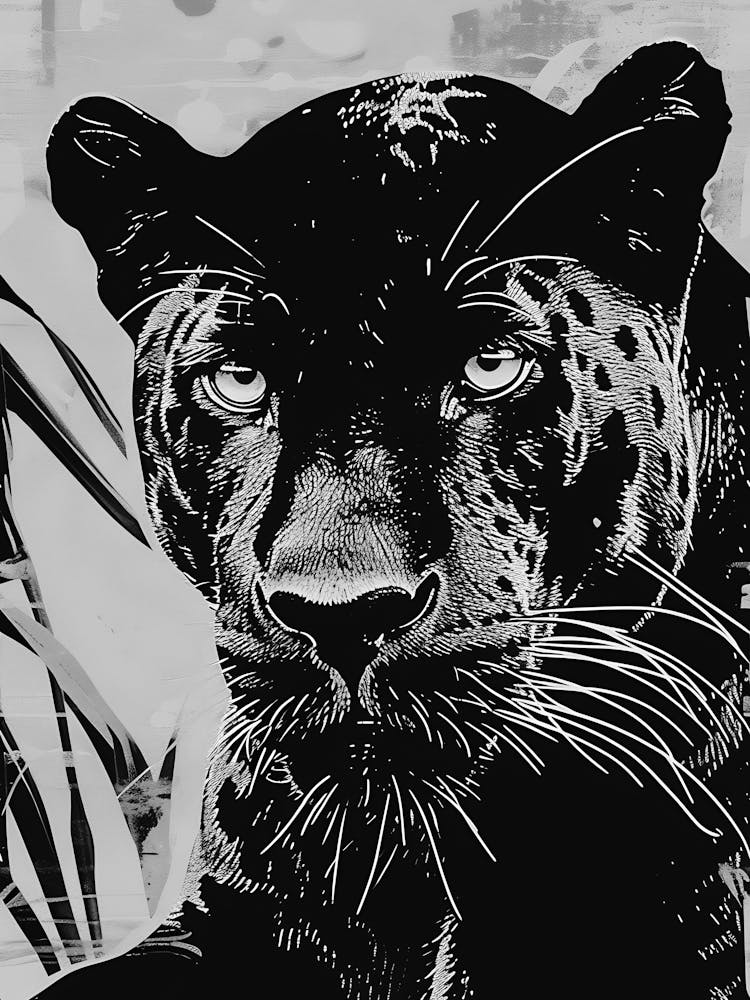 Black And White Leopard