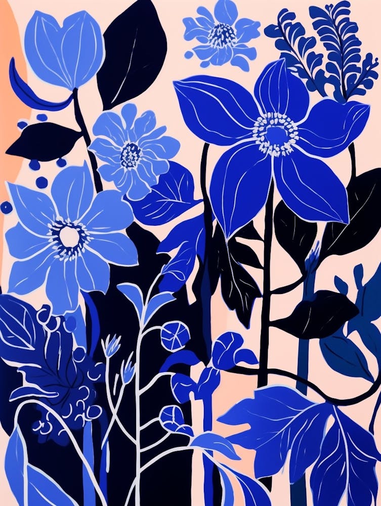 Blue Flower Illustration Passionflower 3