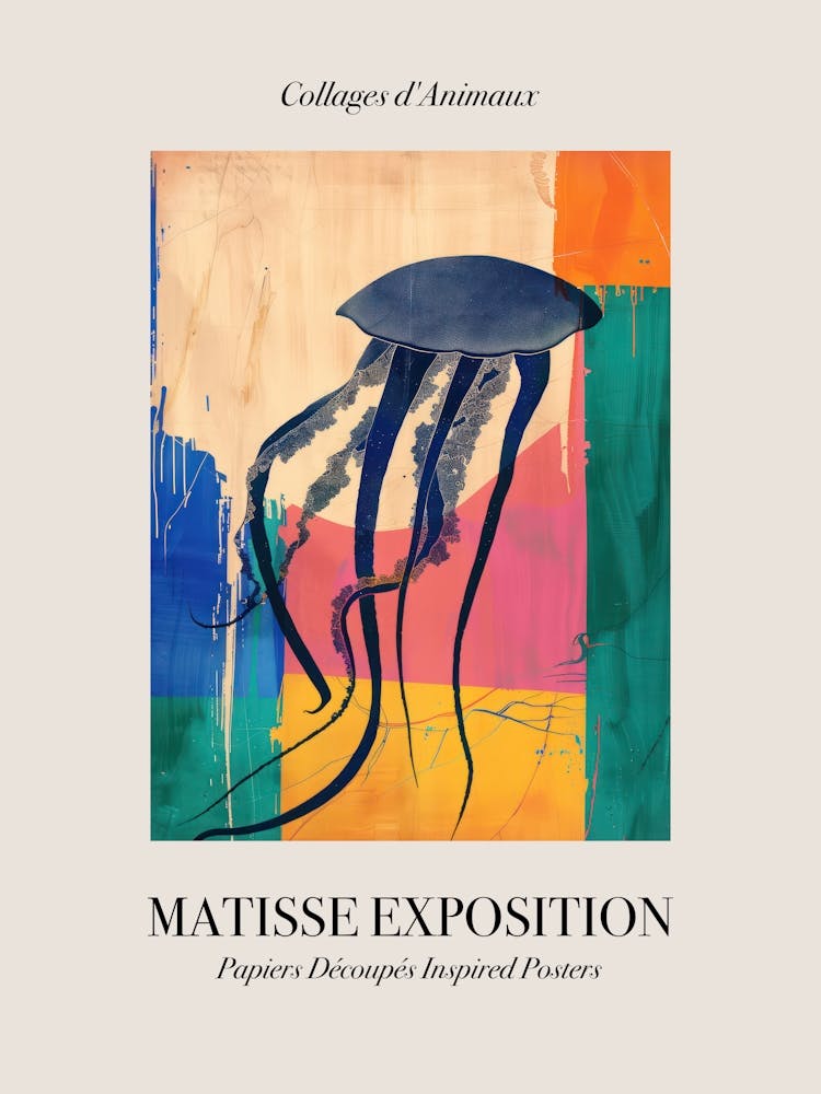 Jellyfish 3 Matisse Inspired Exposition Animals Poster