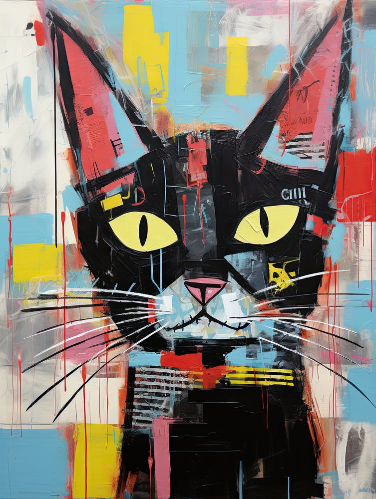 Ink and Purr: Street Art with a Black Cat Twist