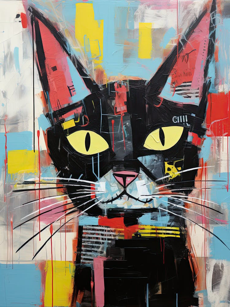 Ink and Purr: Street Art with a Black Cat Twist