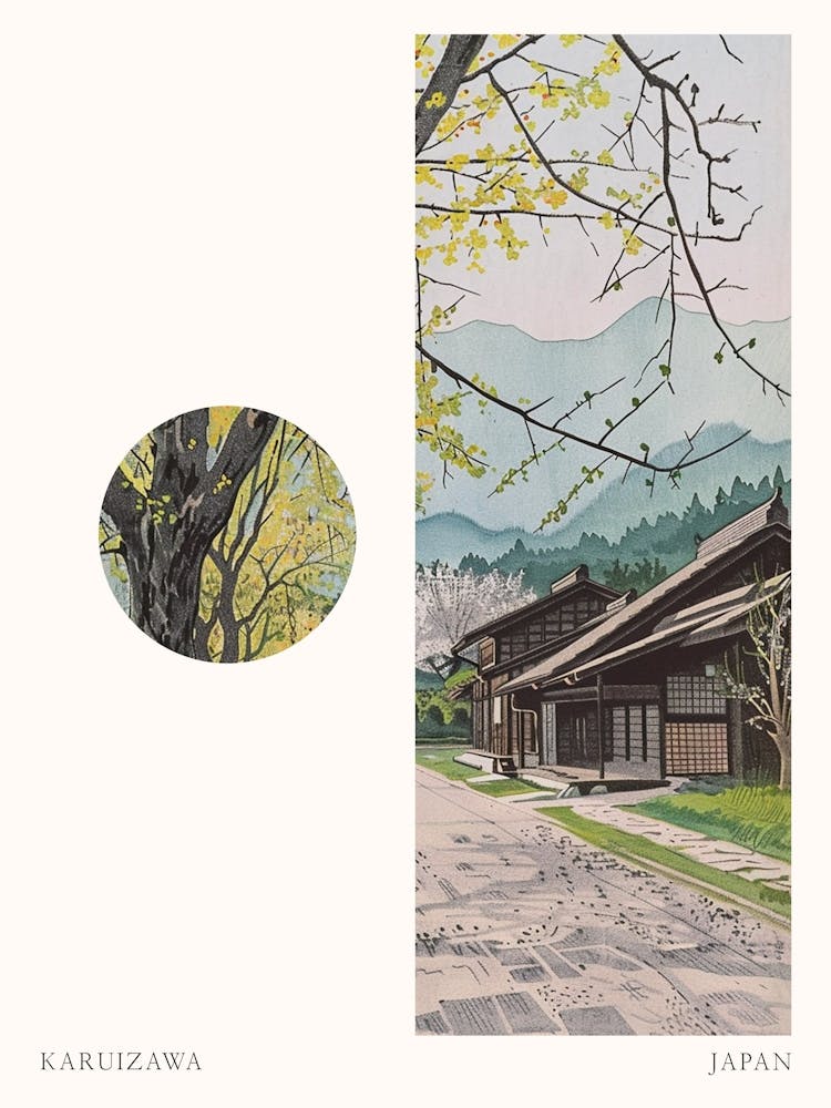 Karuizawa Japan 3 Cut Out Travel Poster