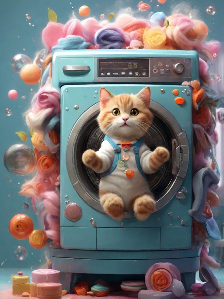 Cat In Washing Machine 14