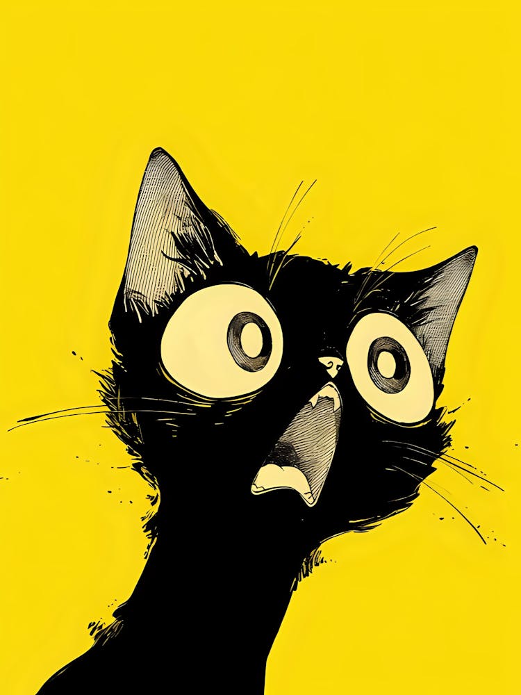 Black Cat With Big Eyes