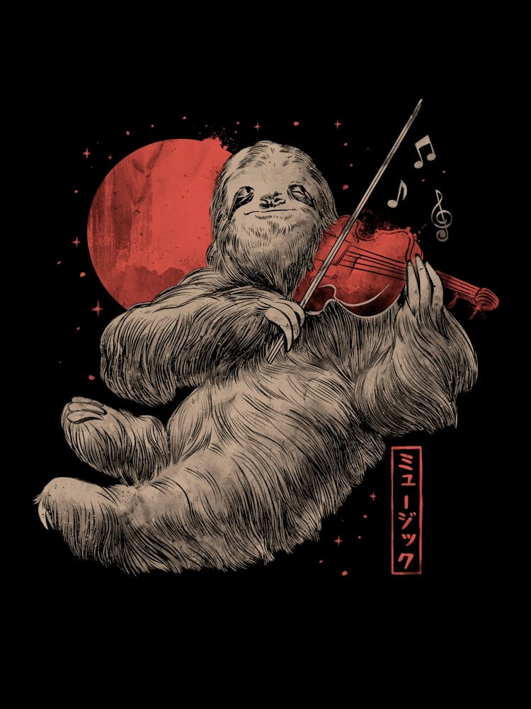 Calm Song Cute Sloth Violin
