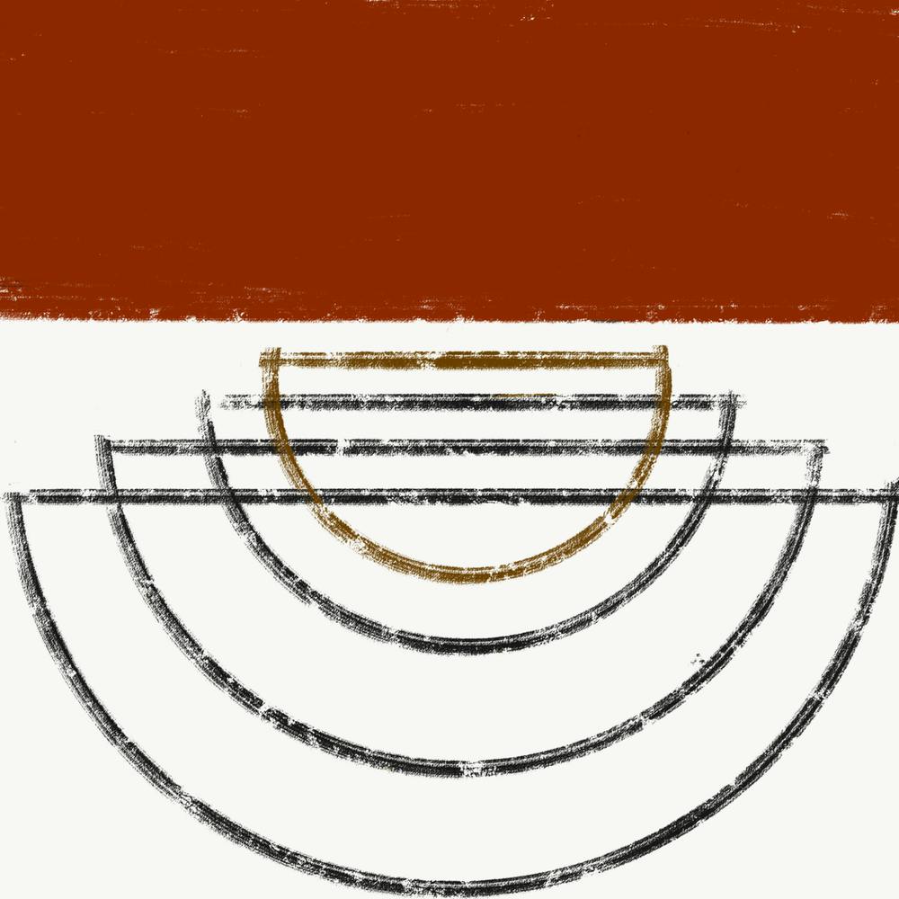 Circle Of Circles - midcentury modern painting
