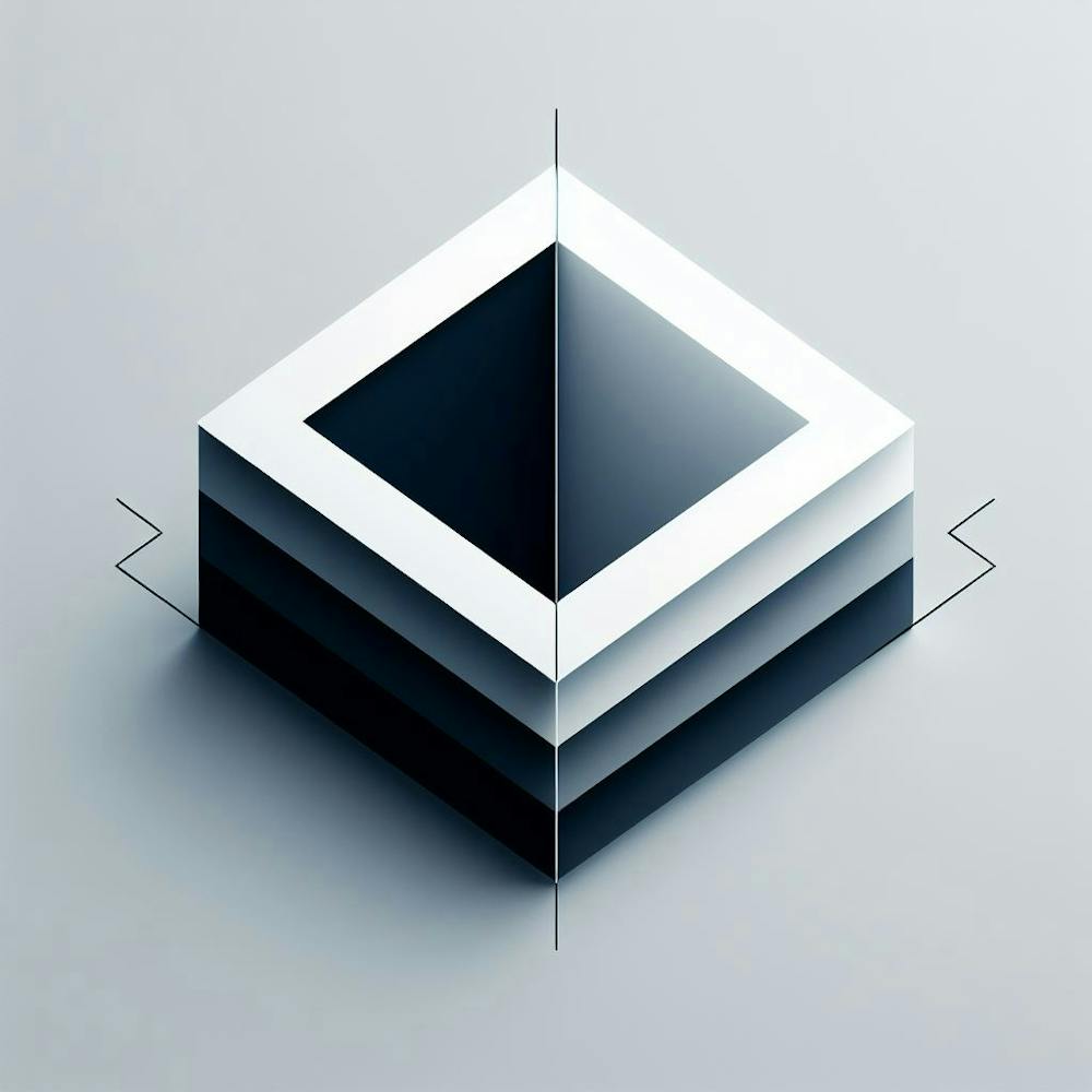 Abstract Black And White Cube