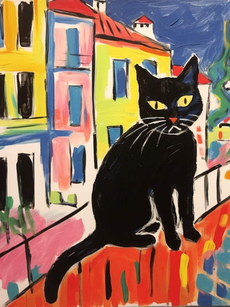 Painting Of A Cat In Marseille France 2
