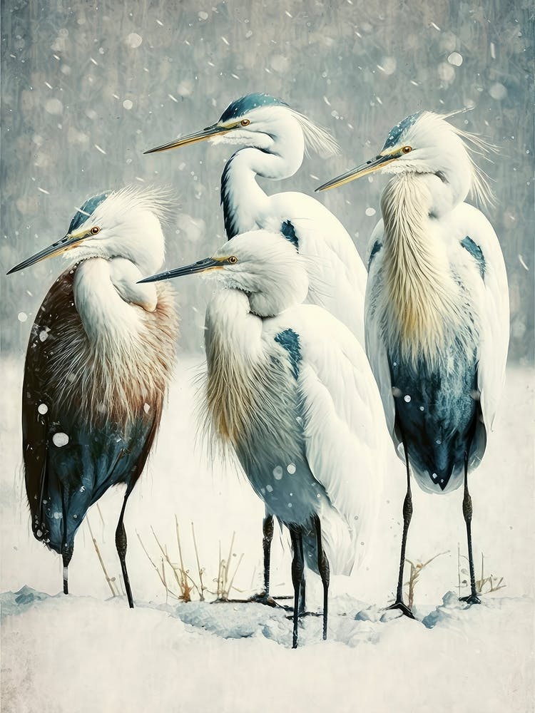 Egrets In Winter