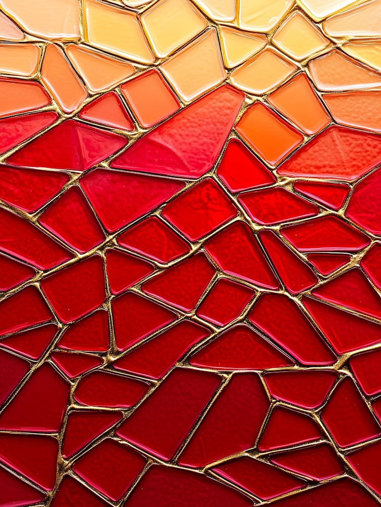 Abstract Red And Gold Stained Glass