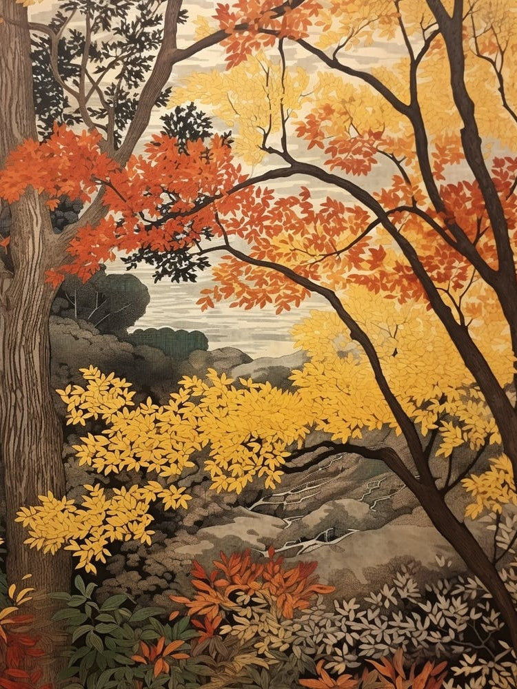 Ash 1 Vintage Autumn Tree Print 