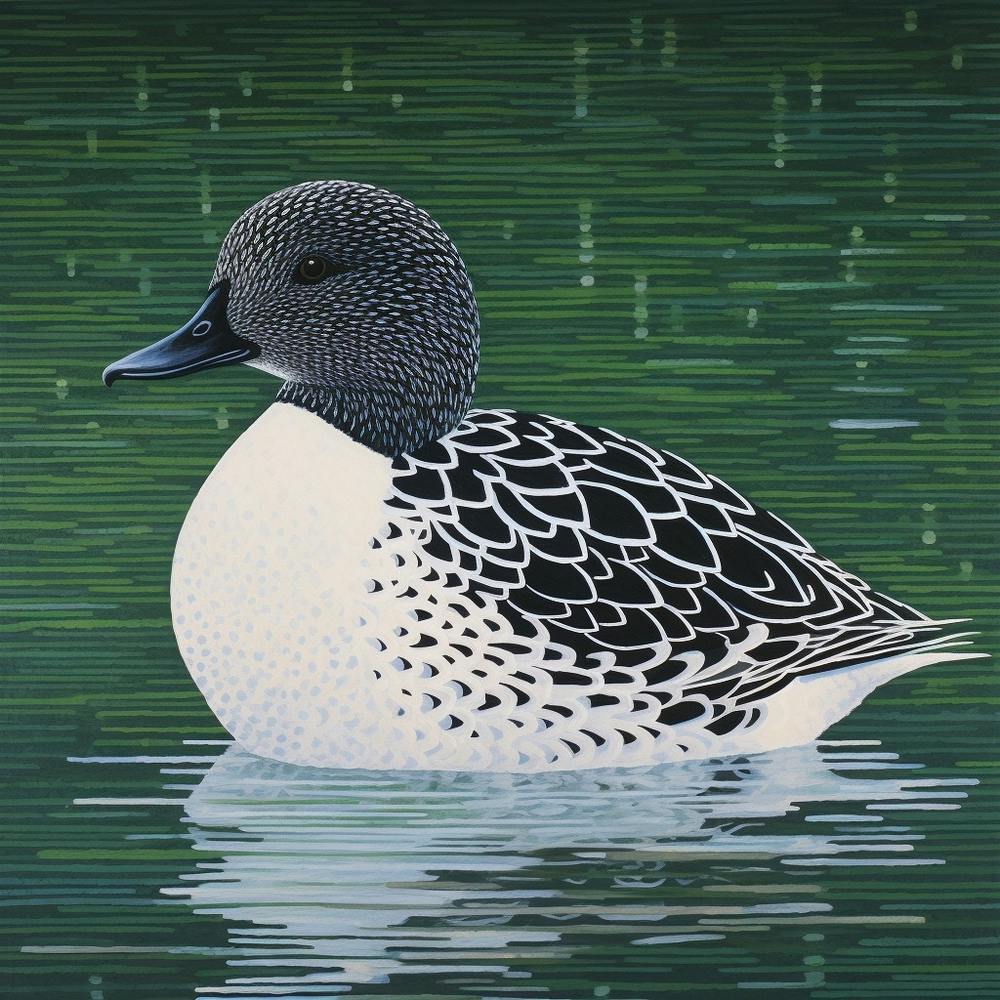 Ohara Koson Inspired Bird Painting Duck 3 Square