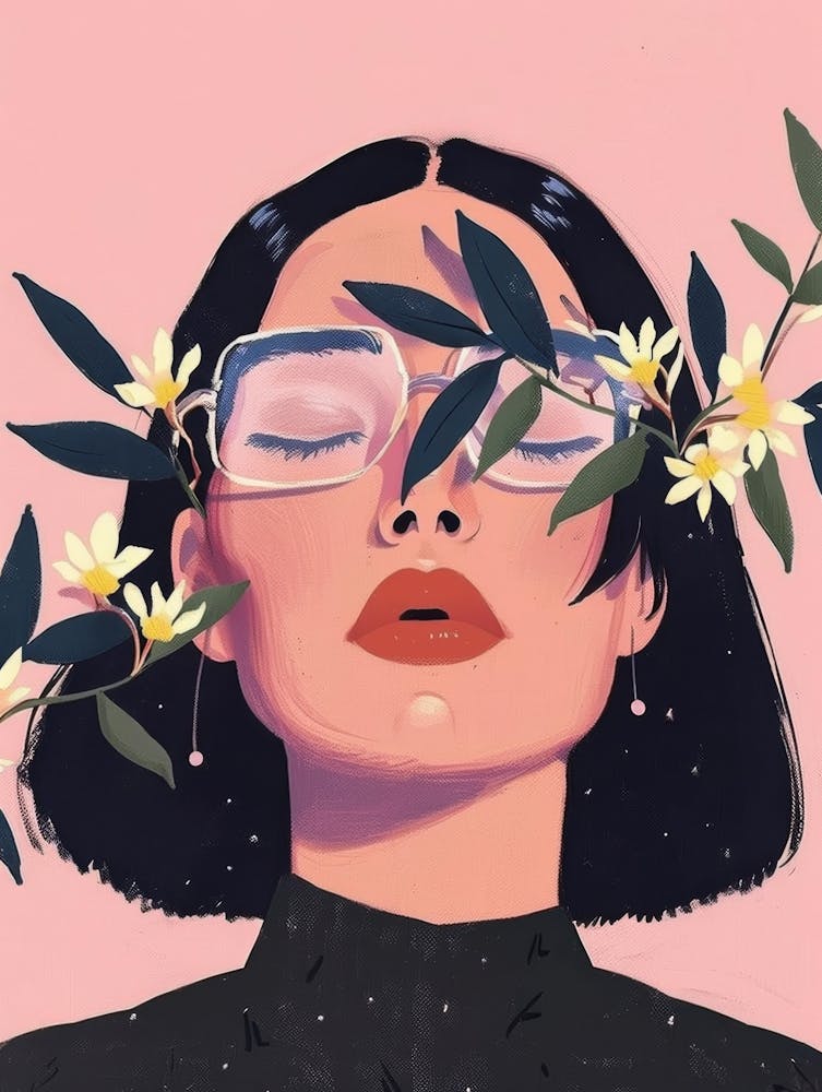 Illustration Of A Woman With Flowers 1