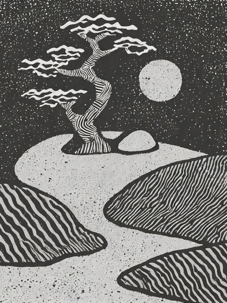 A Peaceful Japanese Rock Garden