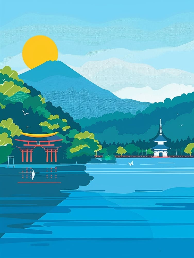 Nikko Japan 1 Farbenfrohe Illustration