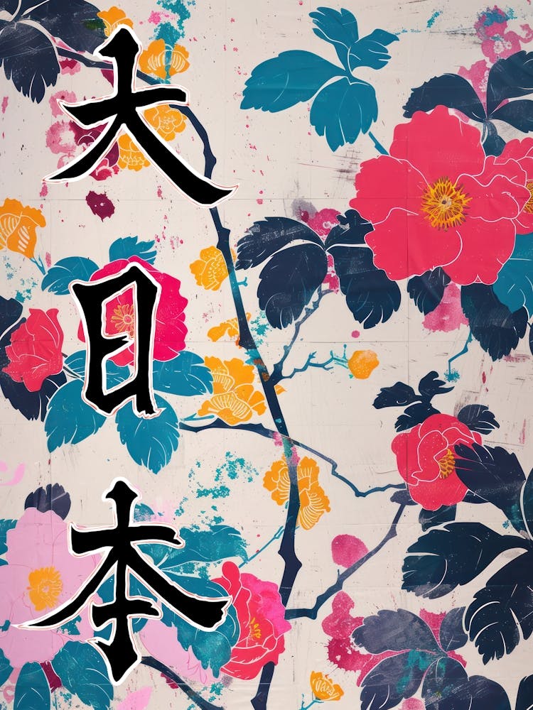 Great Japan Hokusai Japanese Flowers 14 Poster