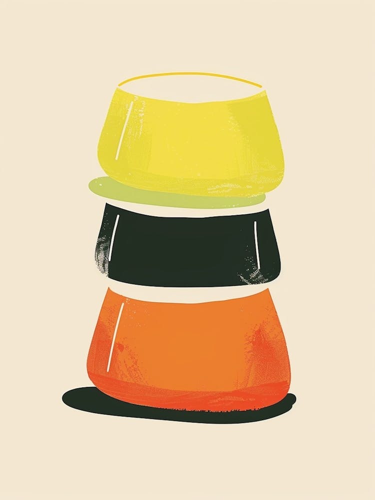 Stacked Minimalist Black Yellow Orange Jelly